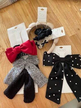 Full Tilt Black Bow Headband with Pearl Accents and more